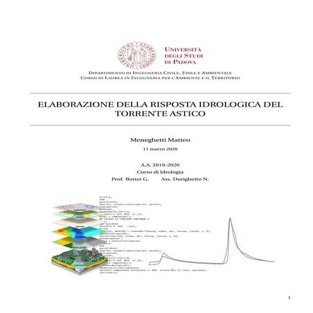 Elaborazione della risposta idrologica del torrente Astico | Modello geomorfo...