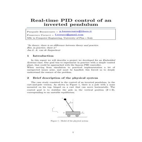 Real-time PID control of an inverted pendulum