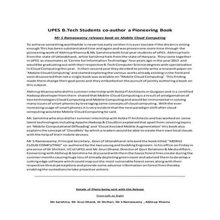 UPES B.Tech Students co-author a Pioneering Book