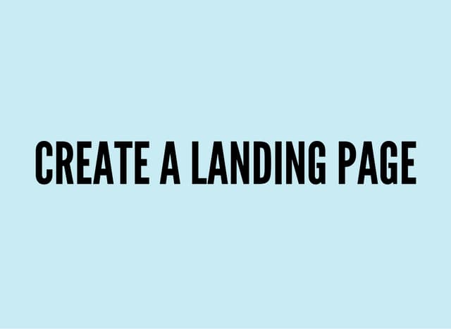 Create a landing page