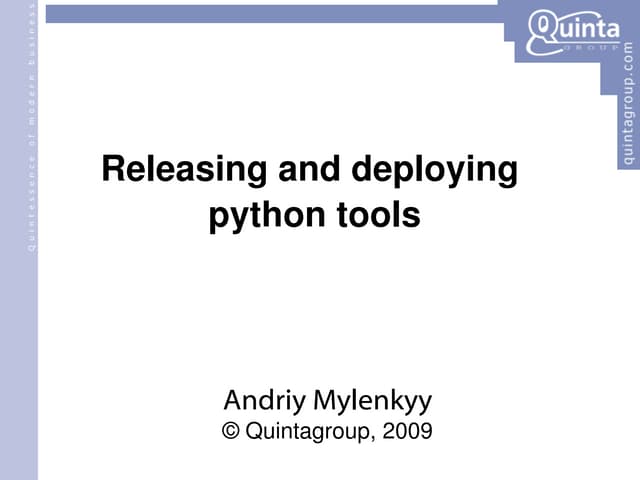 Releasing and deploying python tools