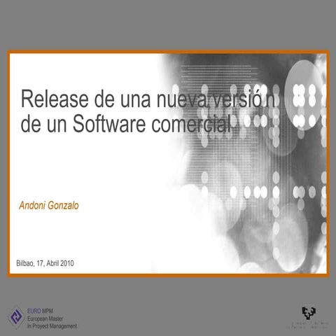 Release de una nueva versión de un software comercial