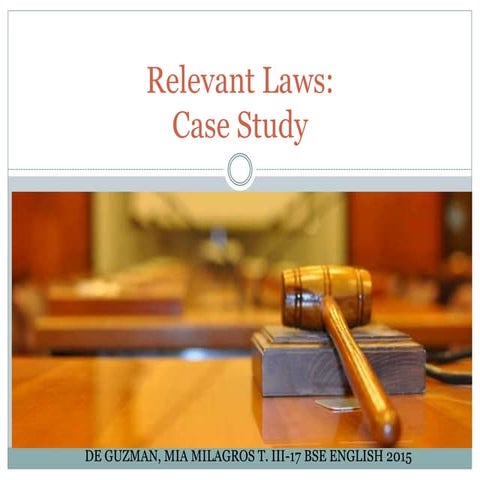 Relevant laws:Case Study Education