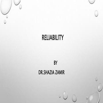 Reliability