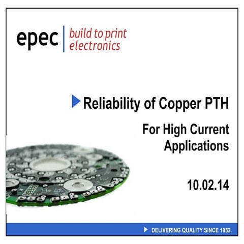 Reliability of Copper PTH for High Current Applications
