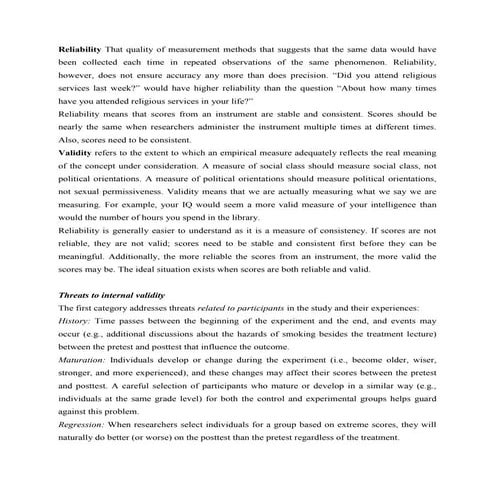 Reliability and validity