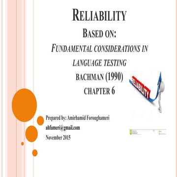 Reliability bachman 1990 chapter 6