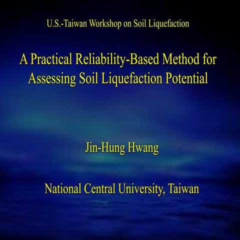 A Practical Reliability-Based Method for Assessing Soil Liquefaction Potential