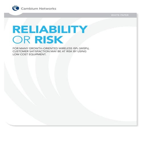Reliability or risk final