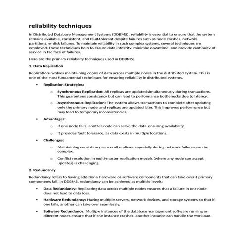 reliability techniques (data mining) course CS&IT