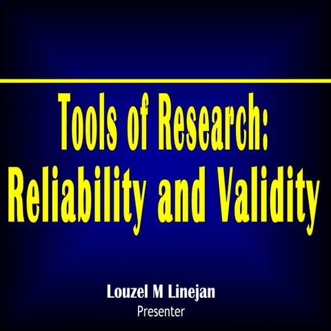 Louzel Report - Reliability & validity 