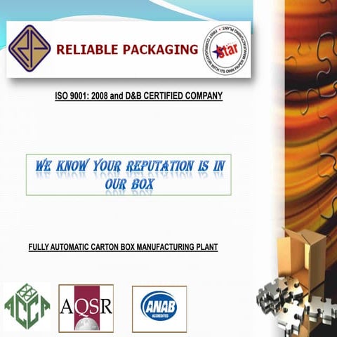 Reliable Packaging, Uttar Pradesh, Packaging Boxes & Paper Products | PDF
