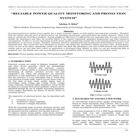 “Reliable power quality monitoring and protection