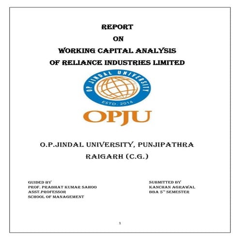 Reliance industries working capital project