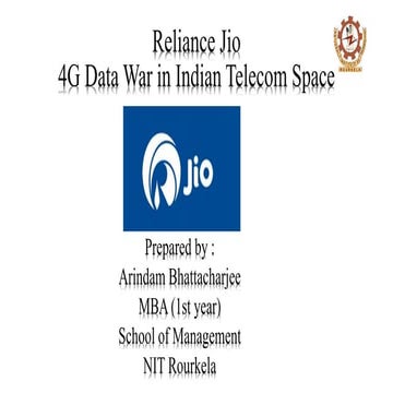 Reliance jio 4 g data war in indian telecom space