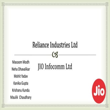 Reliance JIO Infocomm Ltd