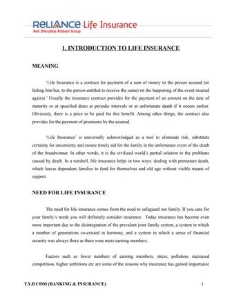 Reliance life insurance