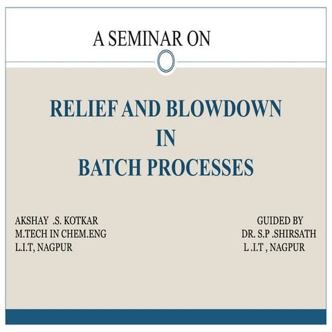 Relief and blowdown           in