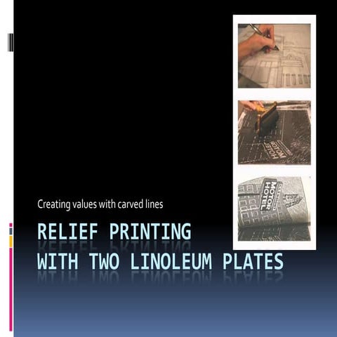 Relief printing with two linoleum plates