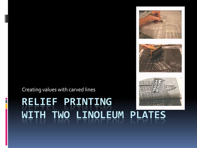 Relief printing with two linoleum plates