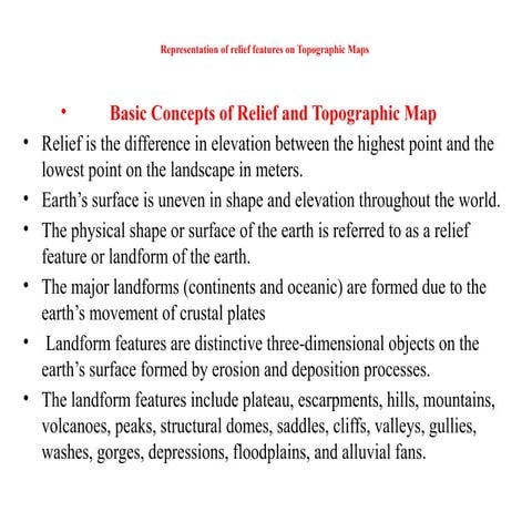 Relief representation and GIS Unit1,2,3,4