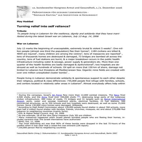 Turning Relief Into Self Reliance