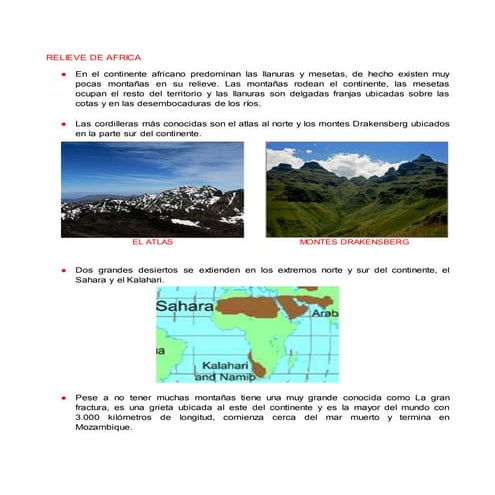 Relieve de africa | DOCX