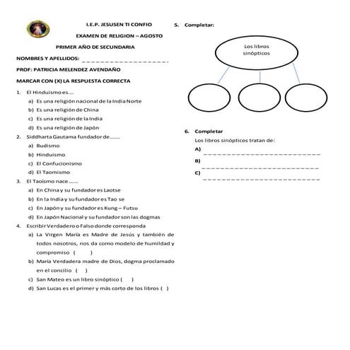 Religion   primer año