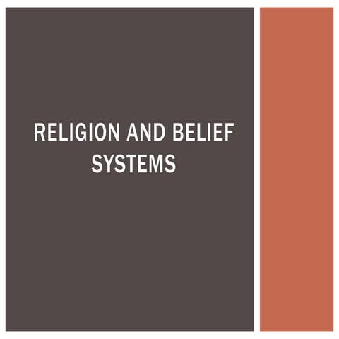 Religion and belief systems