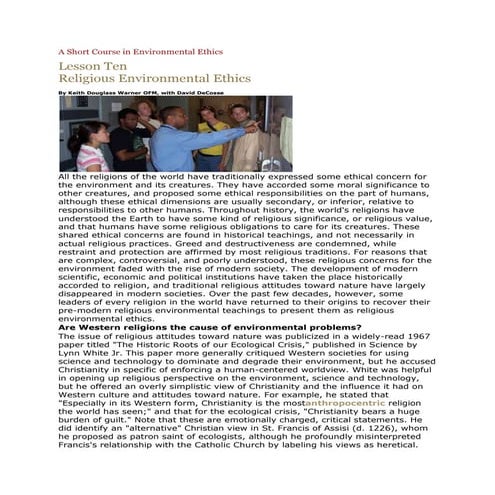 Religion and environmental ethics