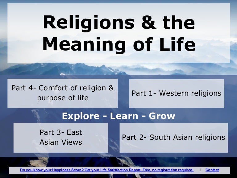 Religions The Meaning Of Life