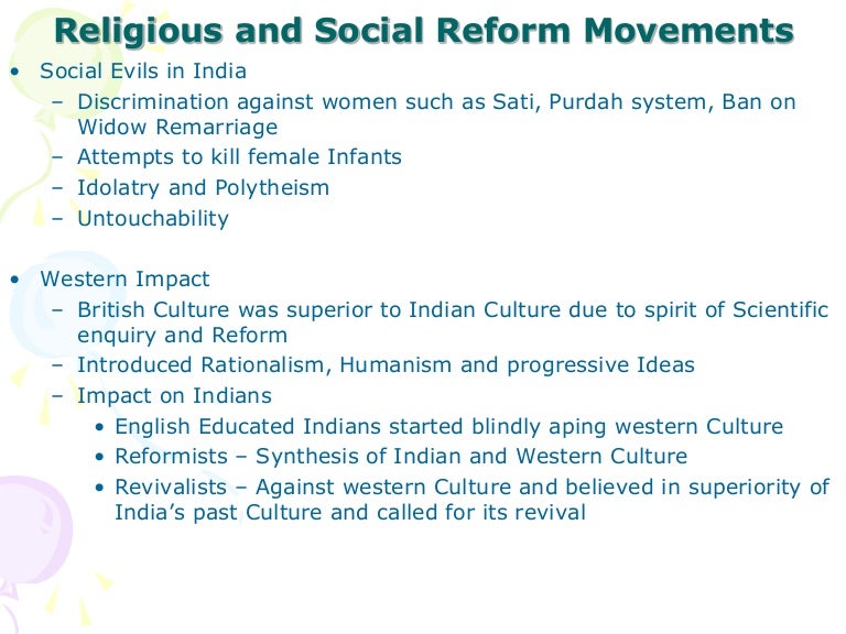 Religious and social reform movements