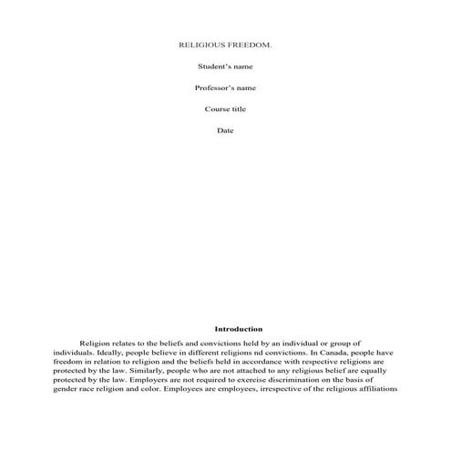 Religious freedom | PDF