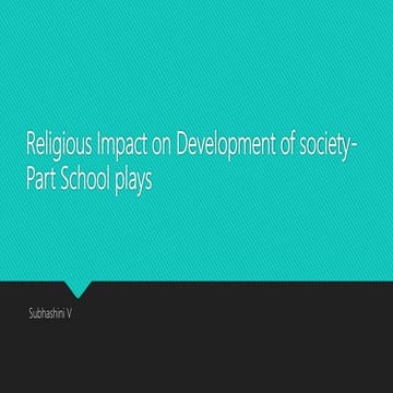 Religious impact on development of society  part school