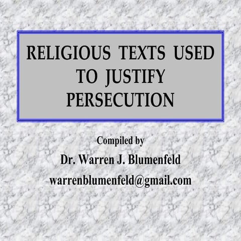 Religious Texts Used to Justify Persecution | PDF