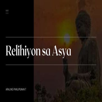 Relihiyon sa Asya _Activity para sa Grade 7