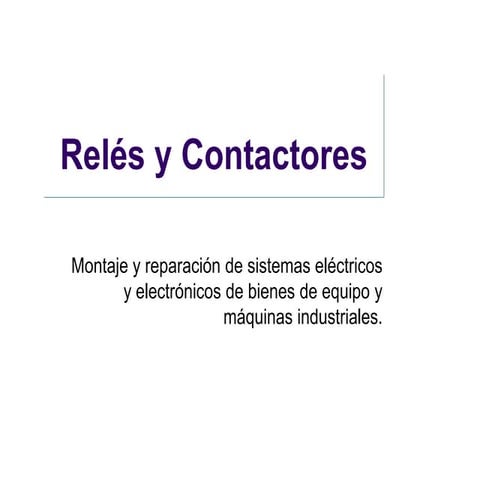 Relés y contactores