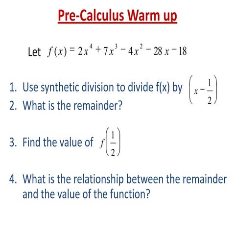 Remainder and factor theorems