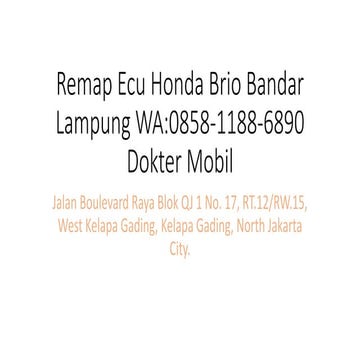Remap Ecu Honda Brio Bandar Lampung Pptx Luxury Cars Auto Type
