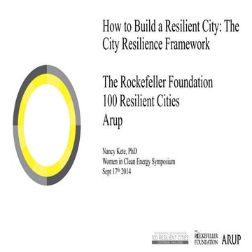 How to Build a Resilient City: The City Resilience Framework