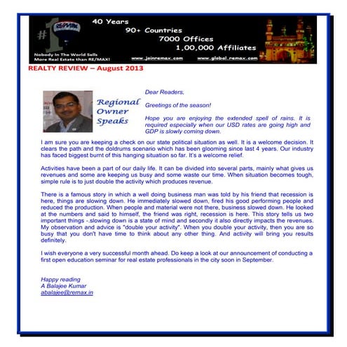 RE/MAX Realty Review- August 2013