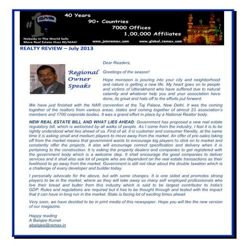 RE/MAX Realty Review - July 2013