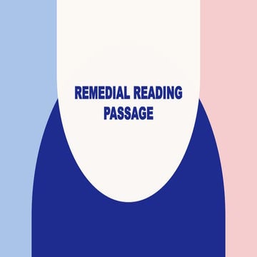 REMEDIAL READING PASSAGE, Teacher's instructional materials | PPTX