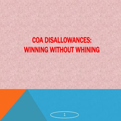 Remedies on COA disallowance