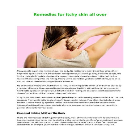 Remedies for itchy skin all over | DOCX | Herbs and Supplements ...