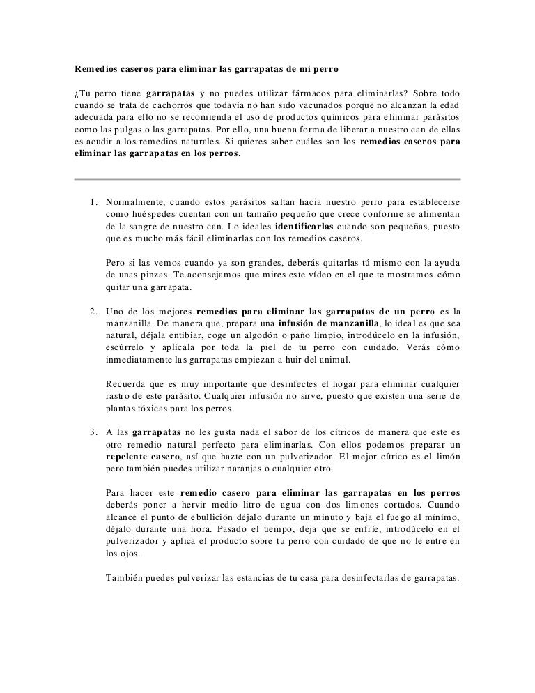 forma natural de deshacerse de los parásitos en perros