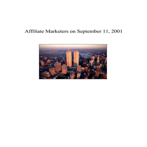 Affiliate Marketers on September 11, 2001