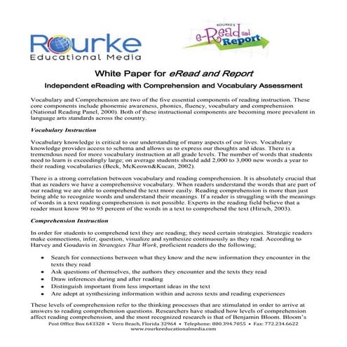 Eread and report white paper