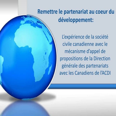 Remettre le partenariat au coeur du développement