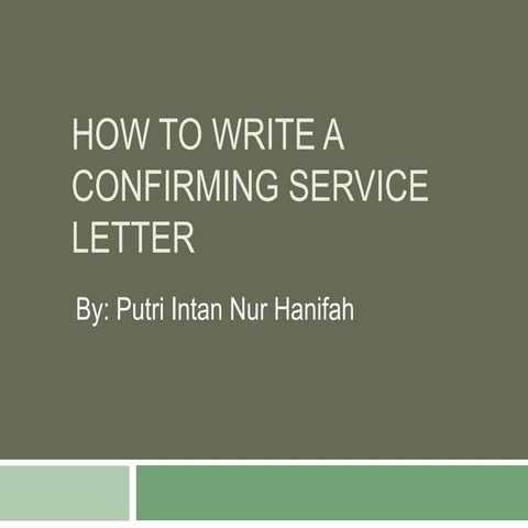 Confirming service letter | PPTX